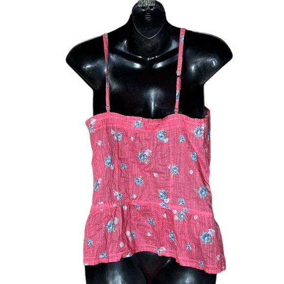 Abercrombie & fitch tank top floral drawstring waist pleat fairy medium garden - Picture 3 of 5